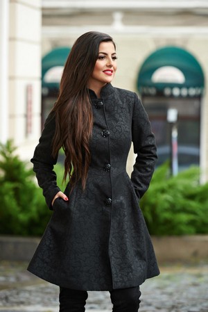 Palton dama de iarna Artista Elegant Concept Black