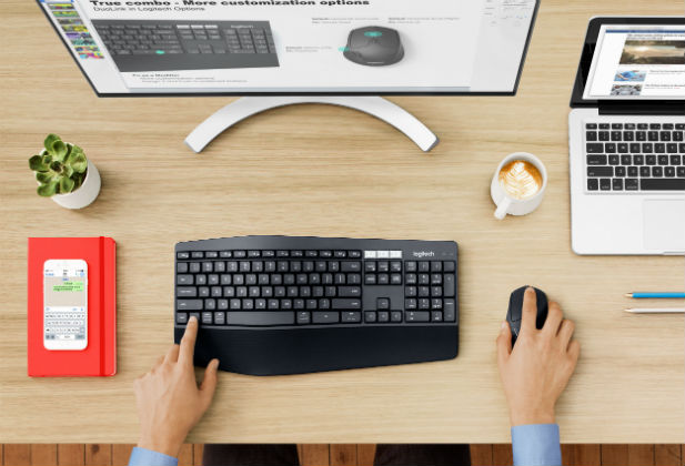 Lucreaza confortabil cu noul combo MK850 de la Logitech - Mouse-ul si tastatura dispun de noua tehnologie Logitech DuoLink