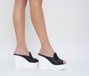Papuci dama cu platforma inalta Zidos Negru