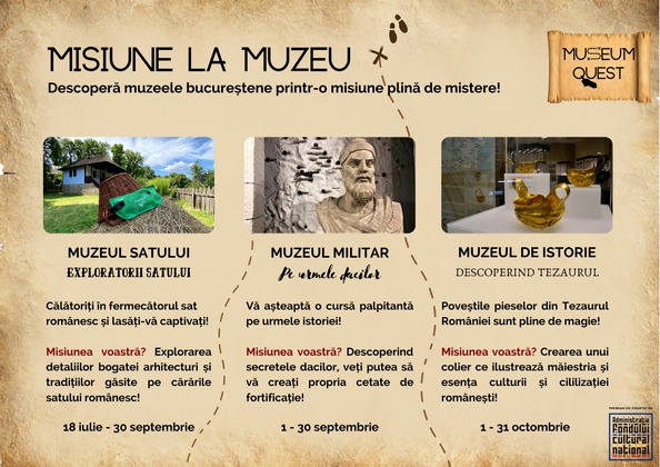 Museum Quest, un nou proiect cultural marca Trapped Room Escape prezinta un treasure hunt interactiv in 3 muzee din Bucuresti